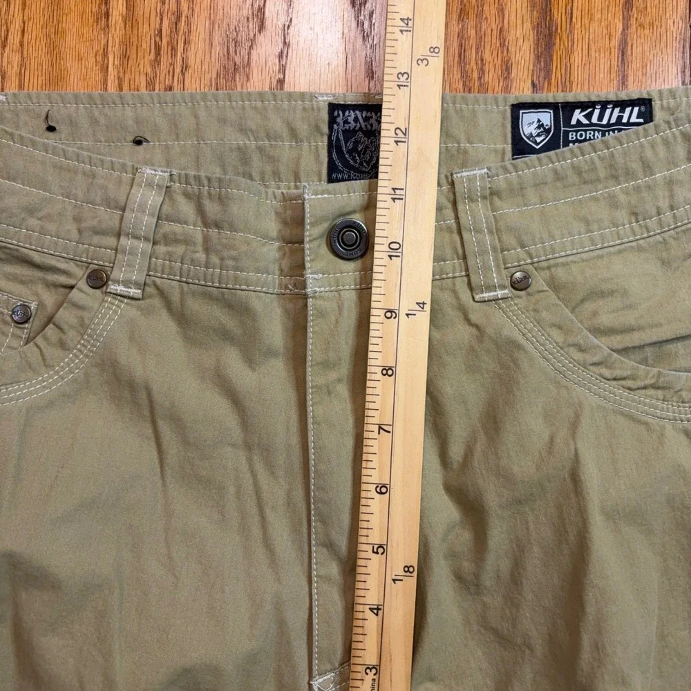 Kuhl Revolvr Pants Mens 33x32 Tan Hiking Outdoor Uberkuhl Articulated Knee FLAW - Picture 9 of 14